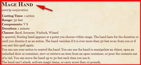 mage hand 5e